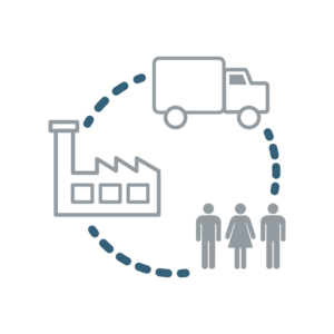 Supply Chain Circle Icon RGB Line